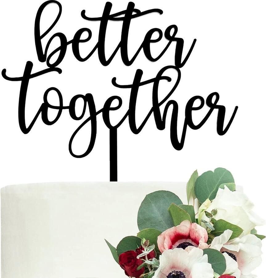 Better Together taarttopper bruidstaart decoraties voor romantische bruiloft bruidsdouche verloving meneer en mevrouw feestdecoratie geschenkdoos
