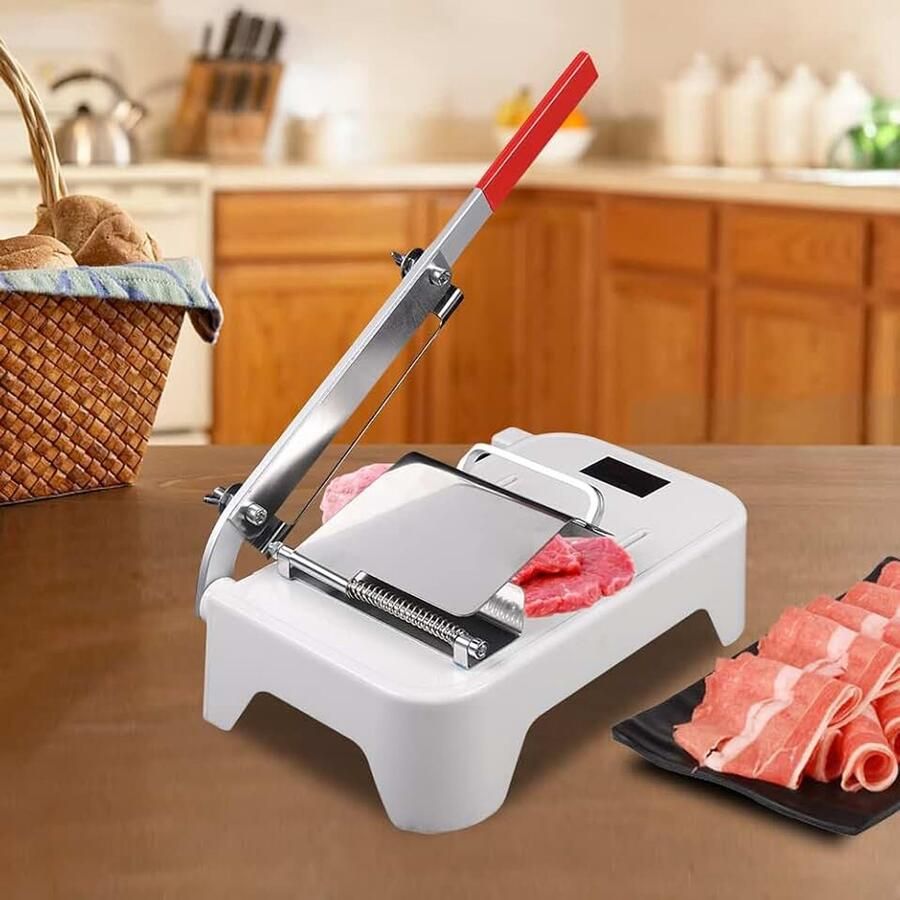 Bevroren vleessnijder allessnijder handmatige vleessnijmachine roestvrij staal vleessnijmachine voor invriezen rundvlees spek salami ham