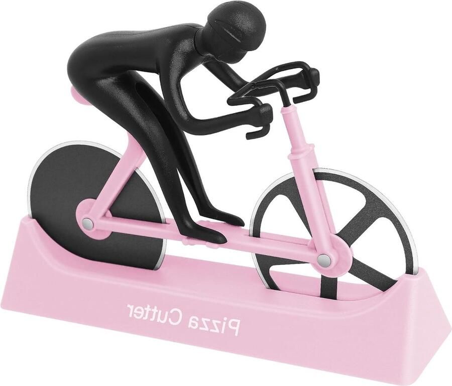 Bicycle Pizza Cutter met Dubbele RVS Snijders Super Scherp en Antiaanbak Coating voor Perfecte Pizza Sneden