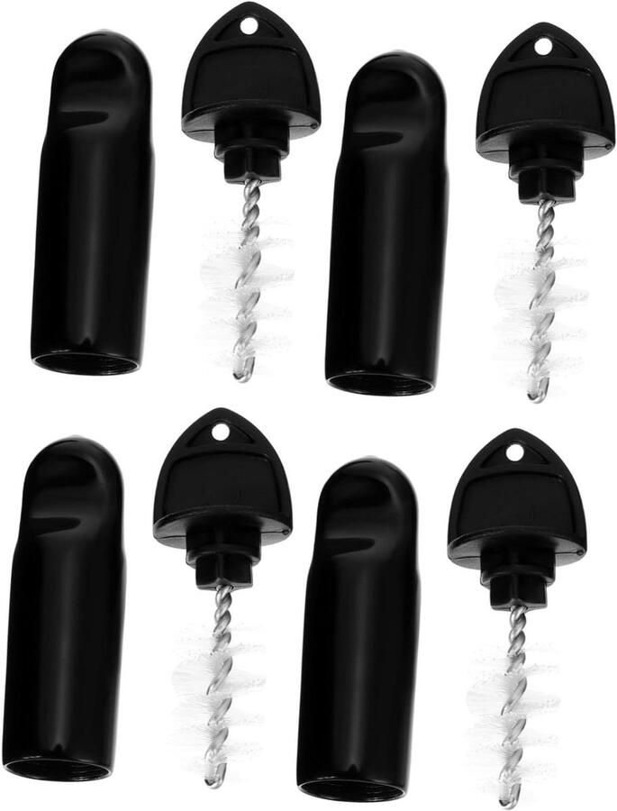 Biertap Reinigingsset Tapborstel & Dop Hygiënisch Tappen Standaard Kranen 8-Delig Zwart