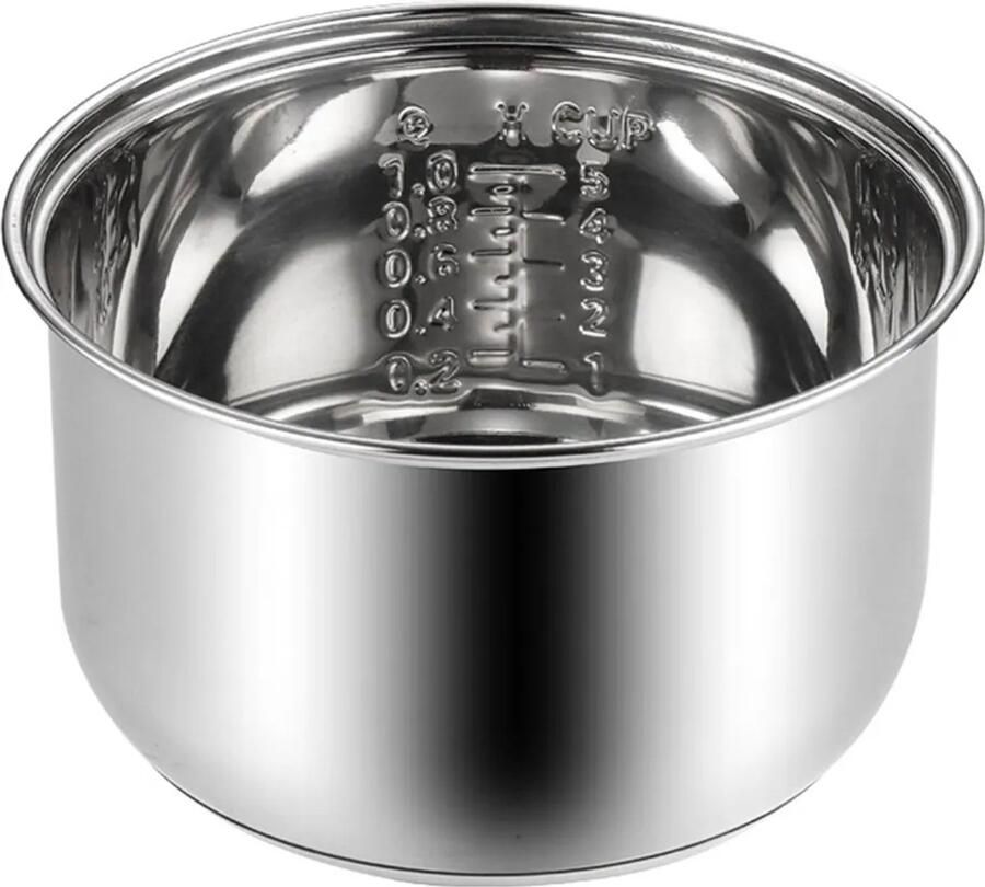 Binnenpan voor rijstkoker grote roestvrijstalen vervangingsbinnenpan geschikt voor stomen stoven sudderen en andere kooktoepassingen