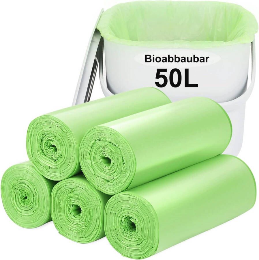 Biologisch Afbreekbare Vuilniszakken 50 Stuks Composteerbare Bio-afvalzakken 50L
