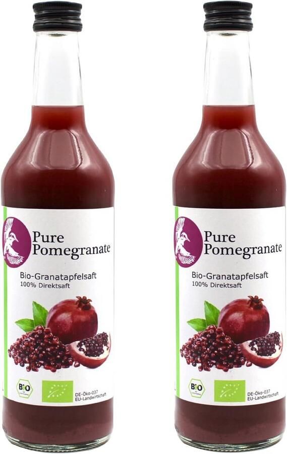 Biologisch Granaatappelsap Koudgeperst 100% Natuurlijk (2x500ml)
