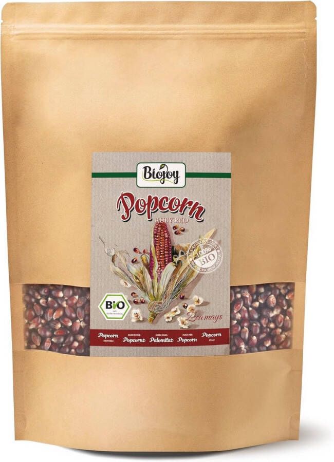 Biologische Ruby Red Popcorn Maïs (2 kg) Ongezoet Ongezouten en Vrij van Additieven