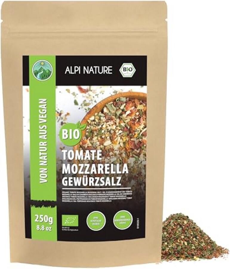 Biologische Tomate Mozzarella Kruidenmix 250g Natuurlijke Ingrediënten voor Pizza en Salade