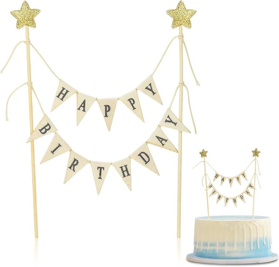 Birthday taartdecoratie verjaardag cake topper verjaardag taartdecoratie verjaardagstaart taartdecoratie Happy Birthday vintage taartdecoratie voor taart dessert