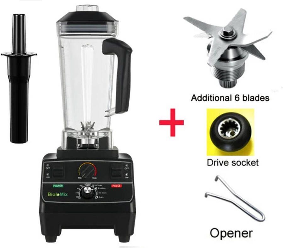 Blender 2L BPA-vrij Jar 2200W Foodprocessor Pre-geprogrammeerde Instellingen Variabele Snelheid Ideaal voor Smoothies IJs en Soepen Grote 2L capacitei