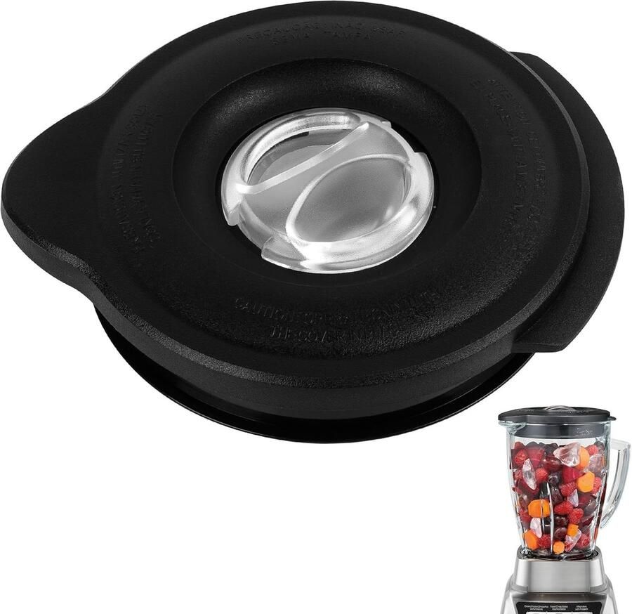 Blender Deksel Vervanging Reserve Onderdeel Veilig Mixen Exacte Pasvorm 16.3 x 13.6 cm Zwart