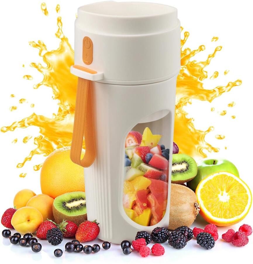 Blender Draagbare Blender Portable Blender Smoothie 450 Ml -Bpa-Vrije Draagbare Fles Met 12 Messen Oplaadbare Compact En Gemakkelijk Schoon Te Maken Voor Smoothies Shakes & Milkshakes