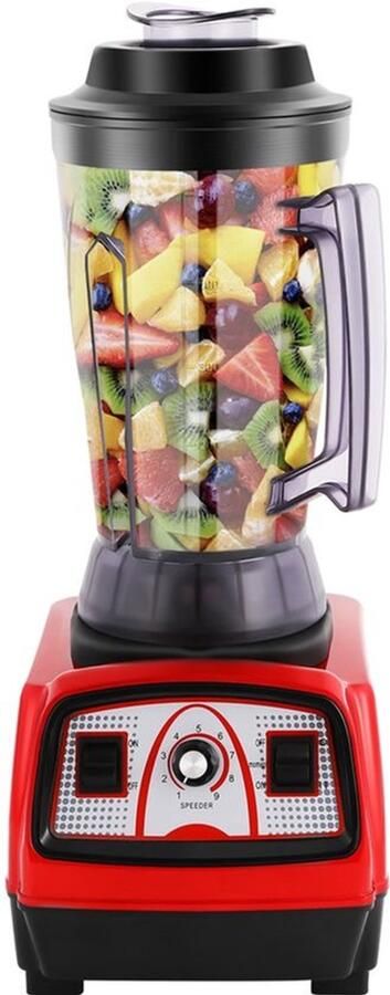 Blender Elektrische Rood 2200 W Vermogen 4 Liter Inhoud Kunststof En RVS Voor Aanrecht En Smoothies