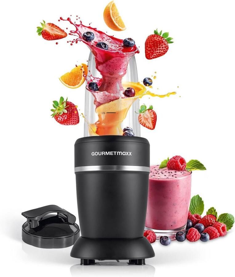 Blender en Smoothie Maker 4-delig Elektrische Voedingsblender voor Vitamineboost Lekvrije Deksel Perfect voor Shakes & Smoothies