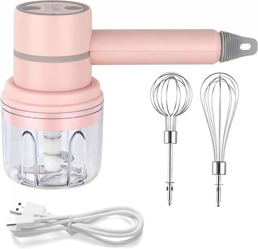 Blender-garde-2-in-1 draadloze elektrische blender draagbare multifunctionele keukenmachine kan worden gebruikt om eieren te mixen slagroom te kloppen knoflook te hakken enz