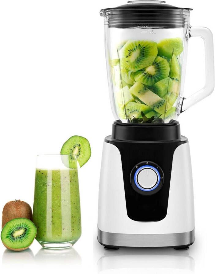 Blender Glazen Kan Krachtige Blender Met Glazen Kan Smoothie Blender 1 5 Liter 1500 W Smoothie Maker RVS Blender To Go Variabele Snelheid Met Glazen Reservoir Warme en Koude Bereidingen