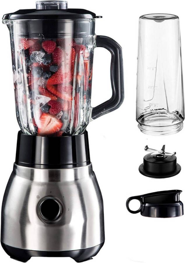 Blender Glazen Kan Krachtige Blender Met Glazen Kan Smoothie Blender 1 5 Liter 600 W Smoothie Maker RVS Blender To Go Variabele Snelheid Met Glazen Reservoir Warme en Koude Bereidingen