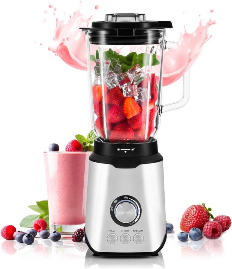 Blender Glazen Kan Krachtige Blender Met Glazen Kan Smoothie Blender 1 75 Liter 1600 W Smoothie Maker RVS Blender To Go Variabele Snelheid Met Glazen Reservoir Warme en Koude Bereidingen
