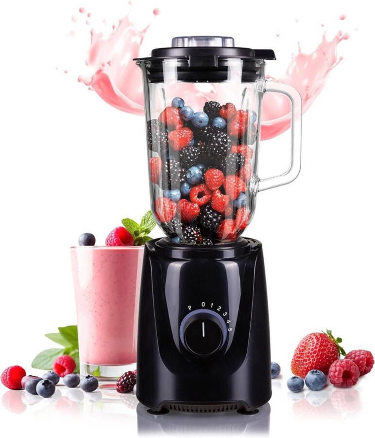 Blender Glazen Kan Krachtige Blender Met Glazen Kan Smoothie Blender 2 Liter 1000 W Smoothie Maker RVS Blender To Go Variabele Snelheid Met Glazen Reservoir Warme en Koude Bereidingen