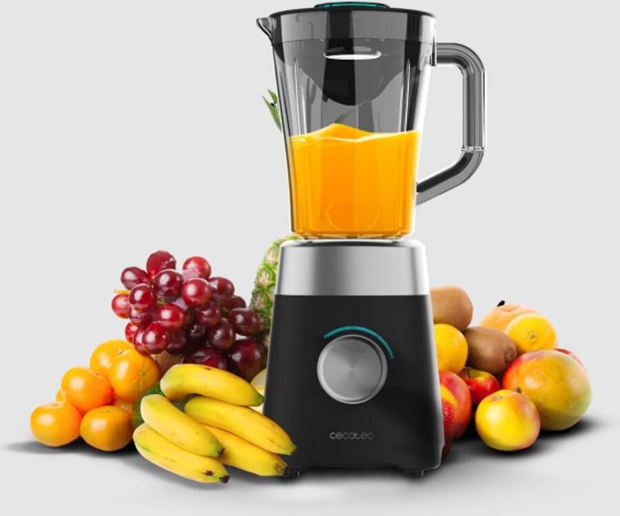1300 W blender voor op het aanrecht – Power Black Titanium 1300Max mengkan van 1 5 liter met 4 Black Titanium-messen 2 snelheden & ijs-crush-functie