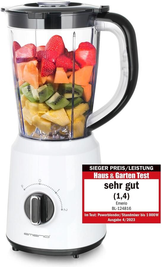 Blender met Crush Ice-functie container van 1 5 liter 2 snelheden + pulse-functie meseenheid van roestvrij staal veiligheidsschakelaar gedeeltelijk vaatwasmachinebestendig 500 watt