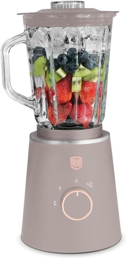 Blender met glazen kan Tafelmixer Krachtige Mixer Smoothies Bereiden Glazen Reservoir 15 liter Mat Grijs
