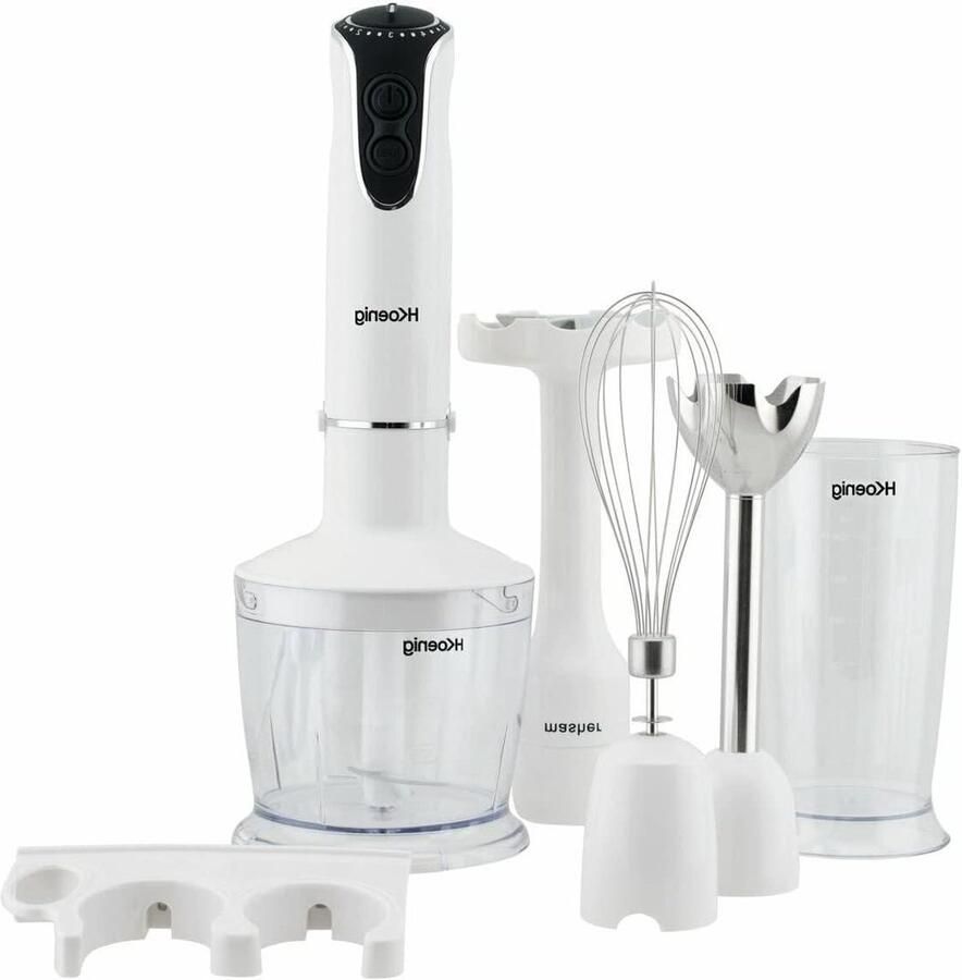 Blender met Kan Staafmixer Keukenmixer Smoothies Maken 4-in-1 Multifunctioneel 600 ml Wit
