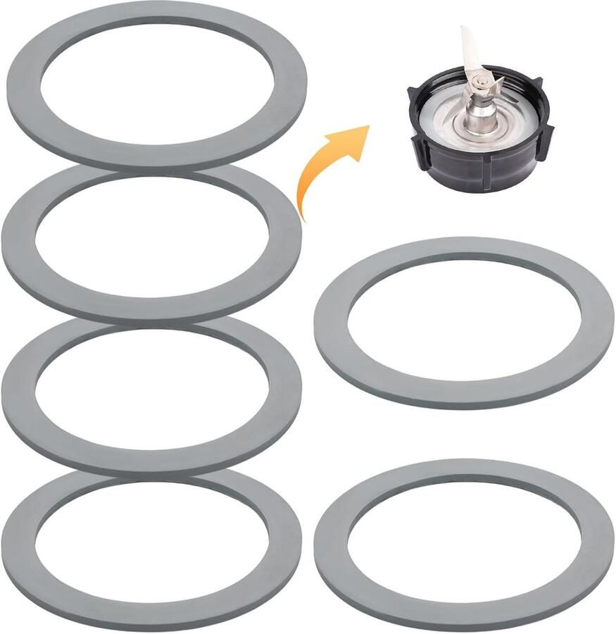 Blender Pakking Rubber Ring Blender Reparatie 6 Stuks Set 6.6 cm Diameter Grijs