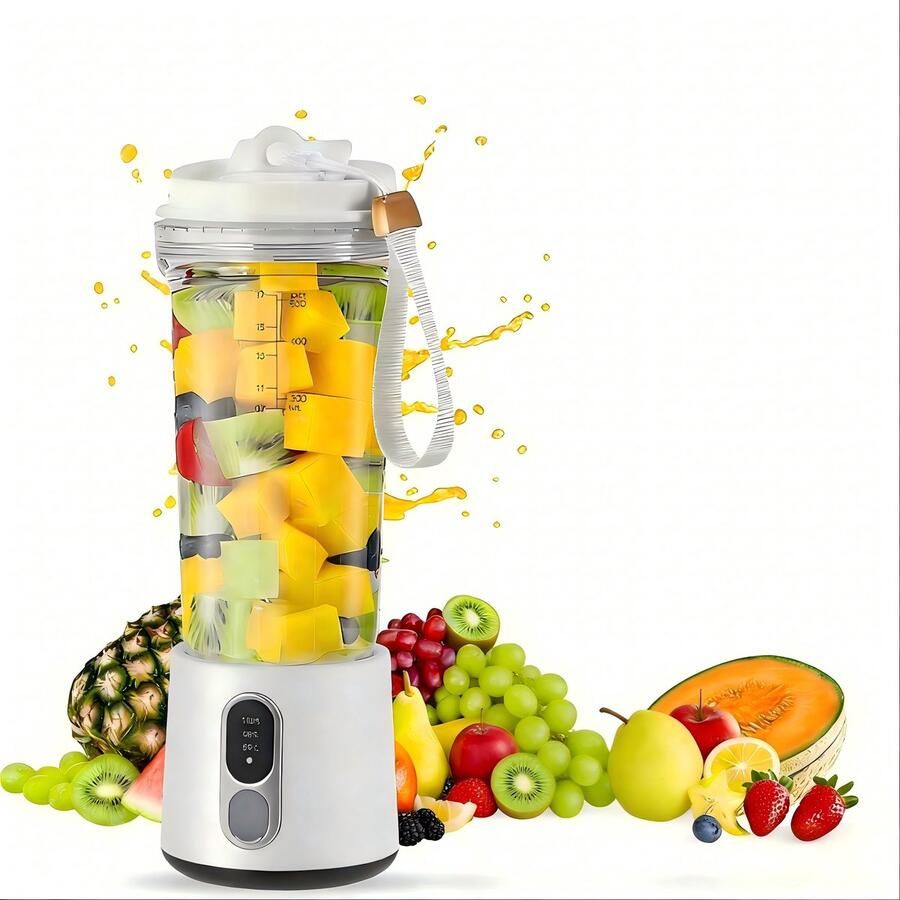 Blender Portable Blender Draagbare Blender Draagbare Blender Usboplaadbaar 500 Ml Persoonlijke Sapcentrifuge Voor Sport Met Lekvrije Reisdeksel Voor Keuken Kantoor En Sportschool Bpa-Vrij