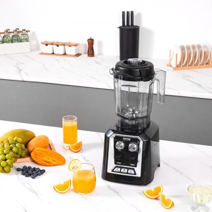 Blender Professioneel 1400 W Vermogen 2 Liter Inhoud Kunststof Kom Zwart Powerblender