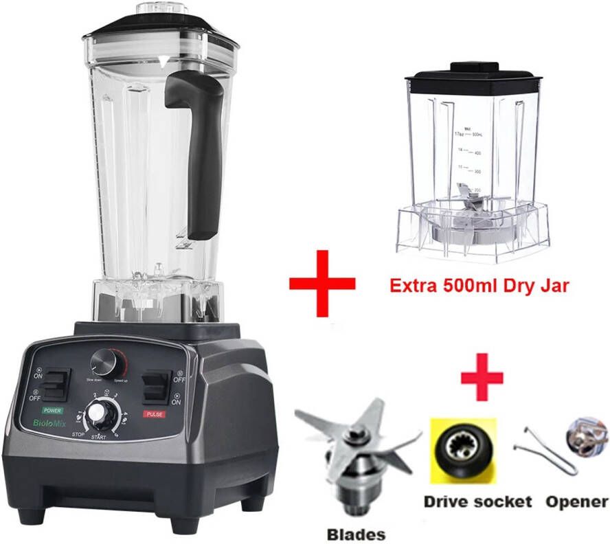 Corenia Blender Smoothie Maker Blender Smoothie Foodprocessor 2200W 2L BPA-vrije Zes Mesbladen Ice Crusher Extra 500 ml DJ N 3PA - Foto 2