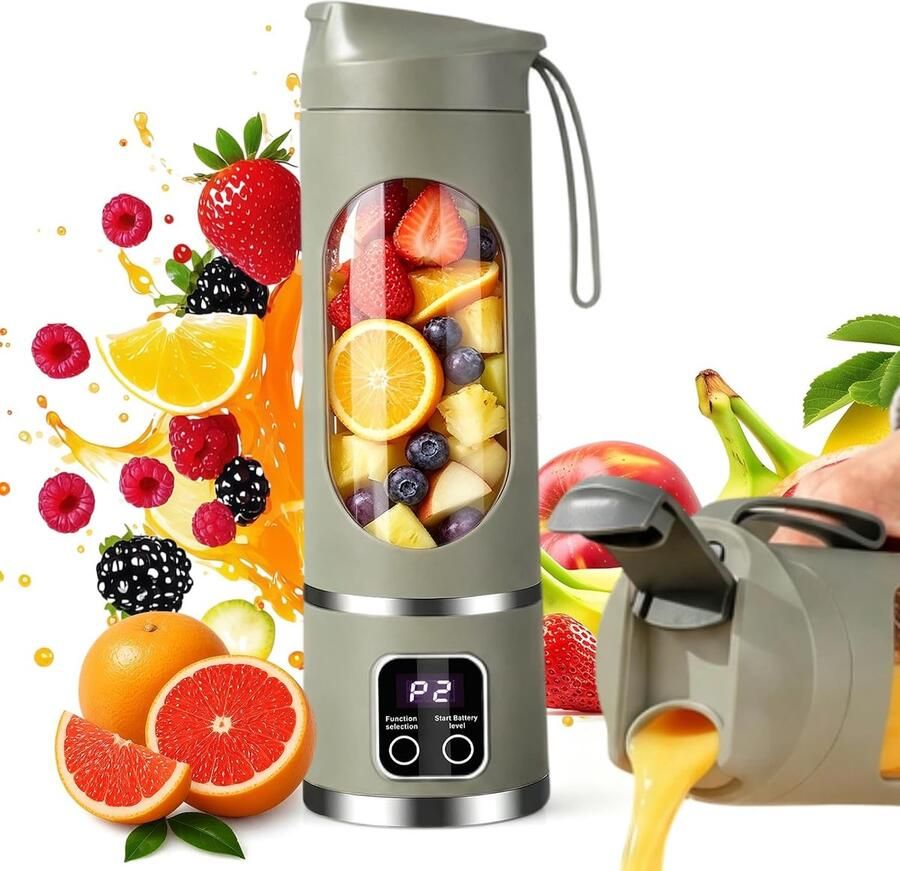 Blender smoothie maker to go 500 ml mini-mixer voor shakes accu smoothie maker klein draagbare blender fresh juice mixer kleine blender USB-C draadloze mobiele persoonlijke