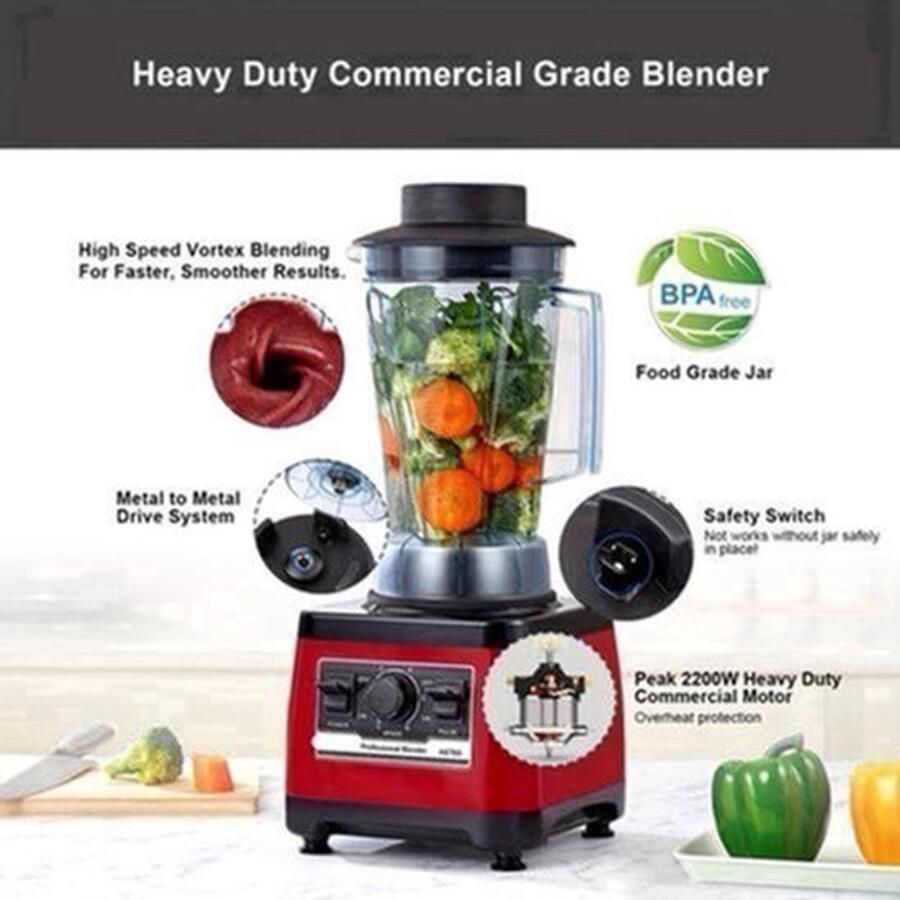 Blender – Smoothiemaker – Sapjesmaker – Keukenmixer – Mixer – 2200W Motor – Duurzaam Design