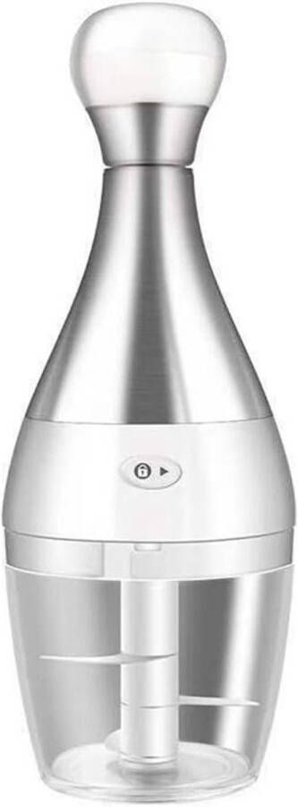 Blender to go Foodprocessor Mini Blender Roestvrij staal Handmatig Super praktisch Snel en gemakkelijk koken Wordt geleverd met 3 roterende messen en een antislipkom Geschikt voor keuken