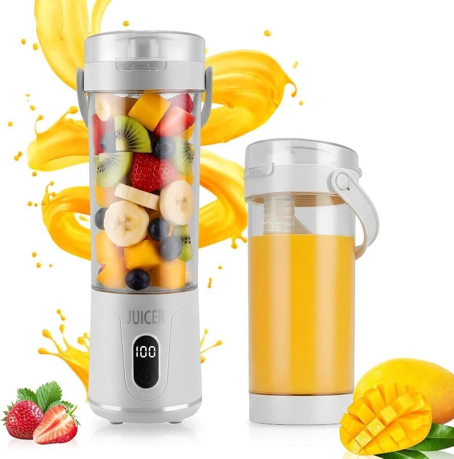 Blender To Go Mini Blender Fresh Juice Blender Draagbare Blender 600 Ml Usboplaadbaar Sapbeker Voor Fruit En Groenten Draagbaar Voor Smoothies En ProteïNeshakes Voor Thuis Sport En Kantoor