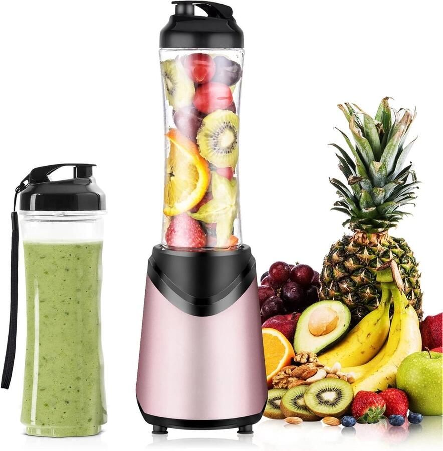 Multifunctionele Blender 4in1 Smootie Maker To Go 1 Liter Kan & 2x600ml Drinkfles Koffiemolen 1050W Antislipvoeten