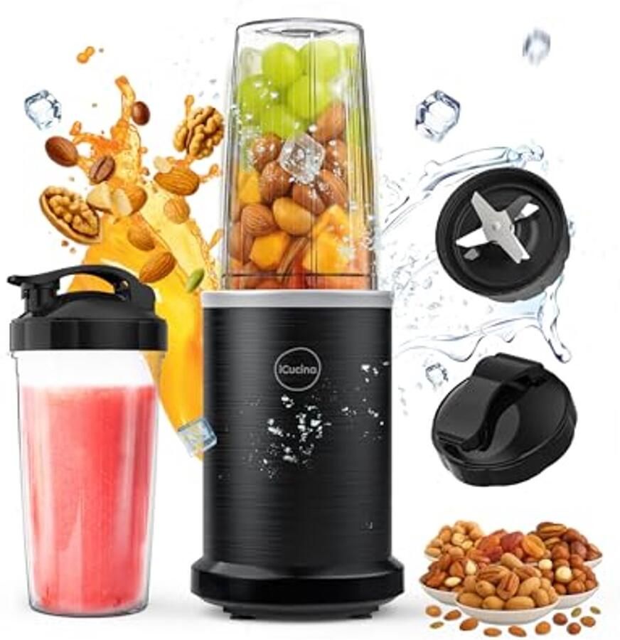 Blender voor Smoothies en Shakes 1000W Persoonlijke Blender met 940 ml en 2 Draagbare Bekers