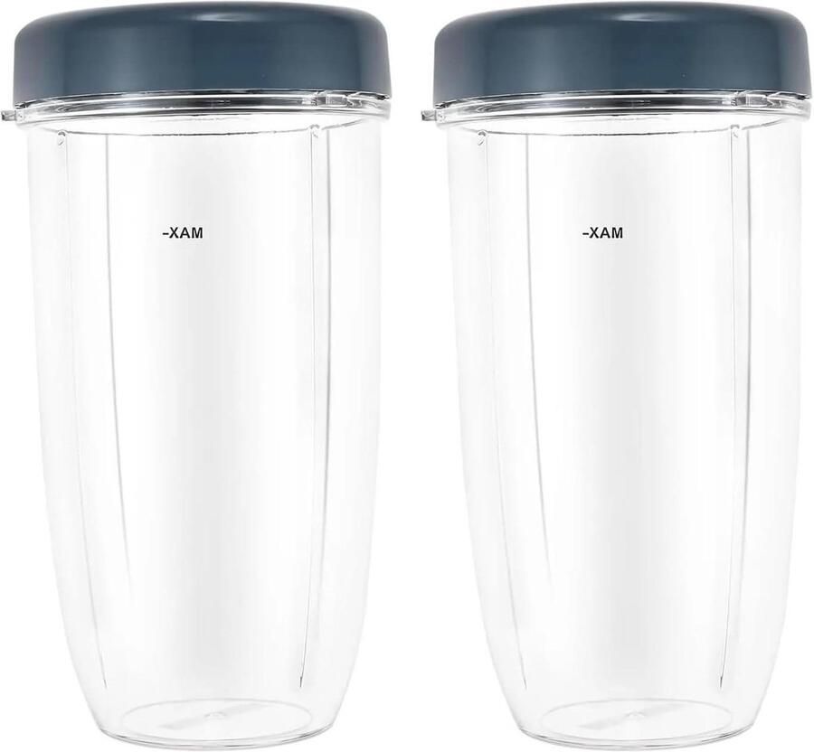 Blenderbeker Vervangingsbeker 2-pack Blender 32OZ beker met deksel Compatibel for Nutribullet 600W 900W sapbekers keukengereedschap mengaccessoires reserveonderdelen