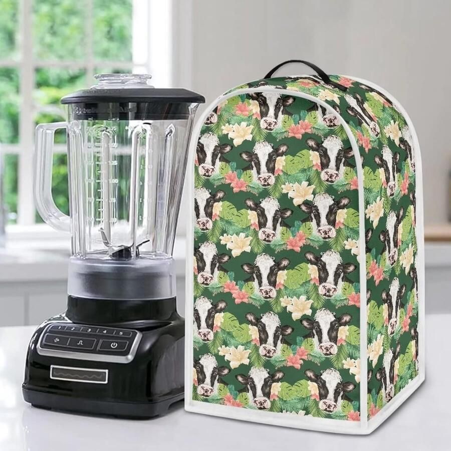 Blenderhoes Apparaathoes Mixer Keuken Beschermen Spatbestendige Stof 24 x 18.5 x 40.5 cm Koe Bloemen Blad
