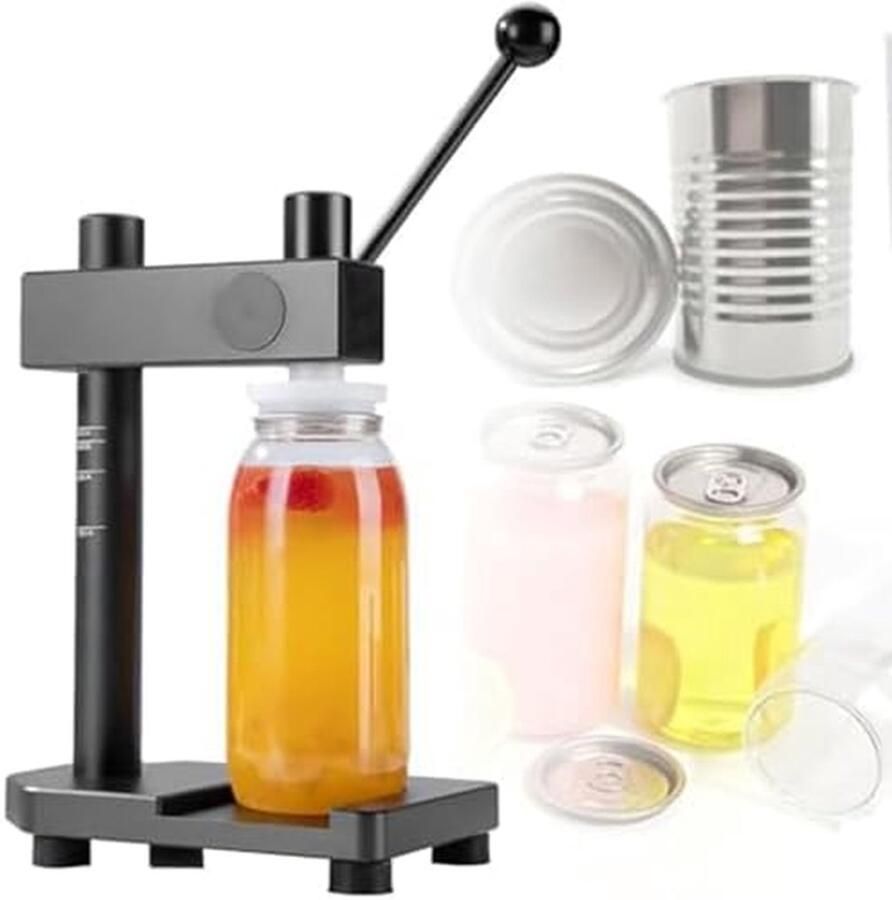 Blikafdichter Machine Can Sealer Voedsel Conserveren Verstelbare Hoogte 250-700 ml Zwart