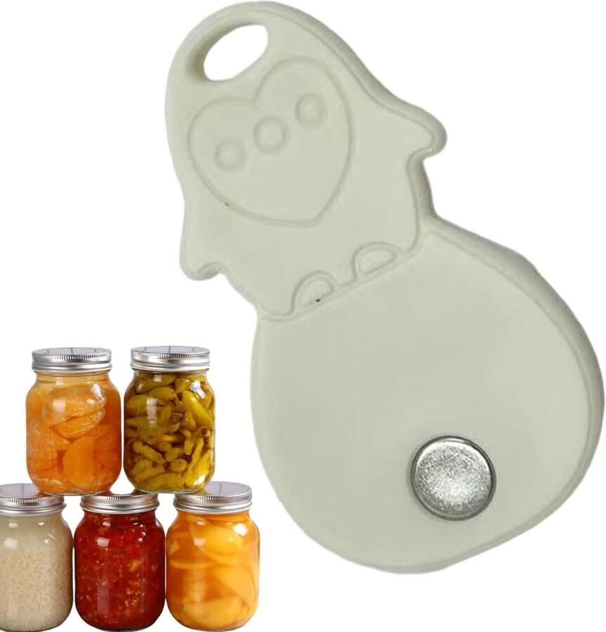 Blikopener Inmaakpotten Potopener Deksel Lifter Levensmiddelen Bewaren Vacuüm Vrijgave Functie 7 x 4 cm Wit