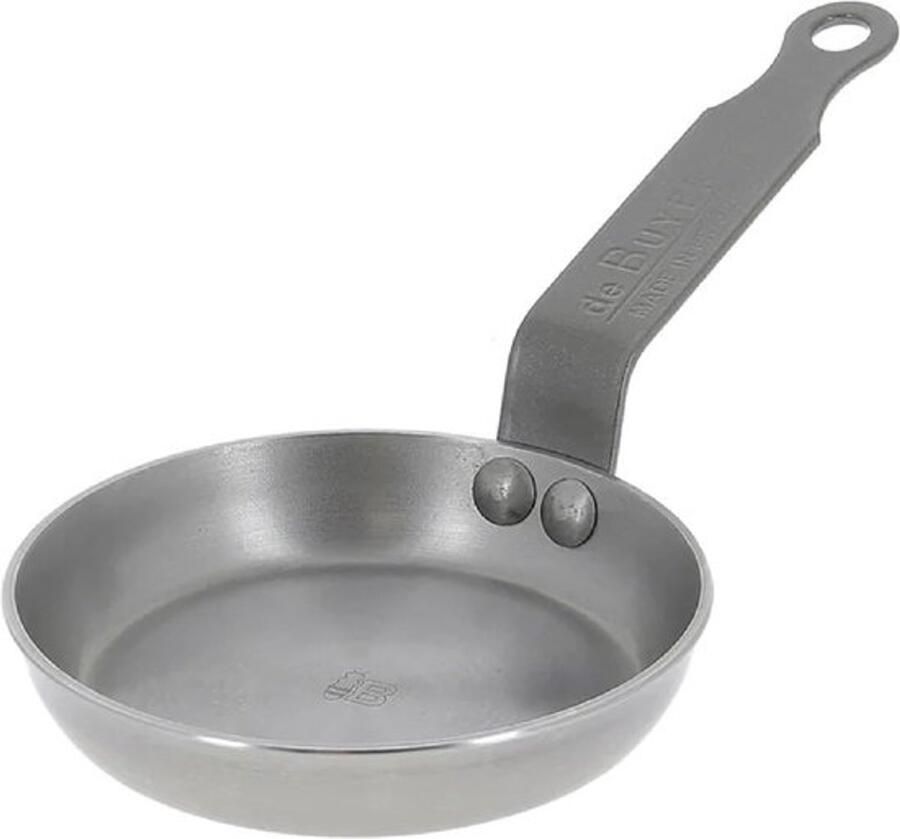 Blini Pan Kleine Koekenpan Pannenkoekjes Bakken Gietijzeren Kwaliteit 12 Centimeter Zilver