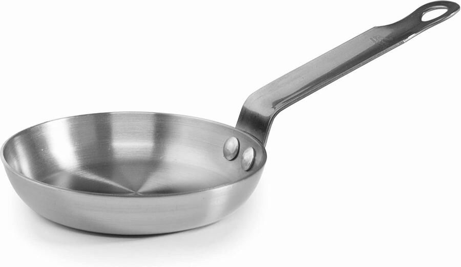 Blinis pan Kleine koekenpan Kleine pannenkoekjes bakken Natuurlijk ijzer 12 cm diameter Grijs