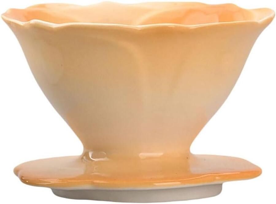 Bloem koffie druppelaar koffiefilter houder koffiefilter kegel koffiezetapparaat beker (geel)