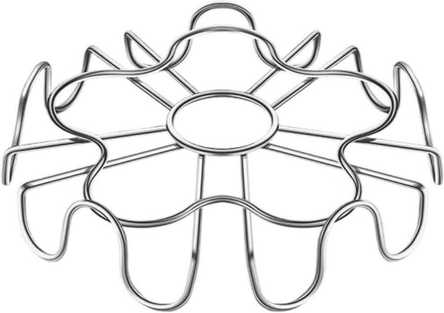 Bloem Vorm Rack Eierhouder Keuken Koken Stomen Roestvrij Staal 16.5 cm Zilver
