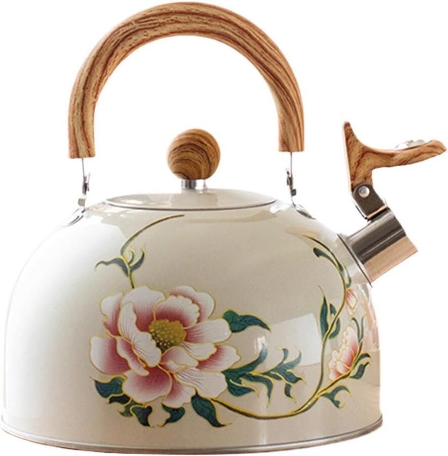 Bloemen Waterkoker Theepot Vintage Water Koken Elegante Bloemenprint 3 Liter Multicolor