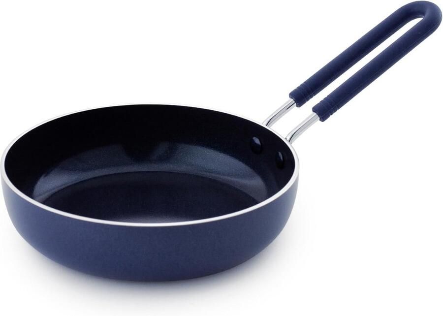 Blue Diamond Kookgerei Gezonde Keramische Nonstick Mini Ei Pan Blauw