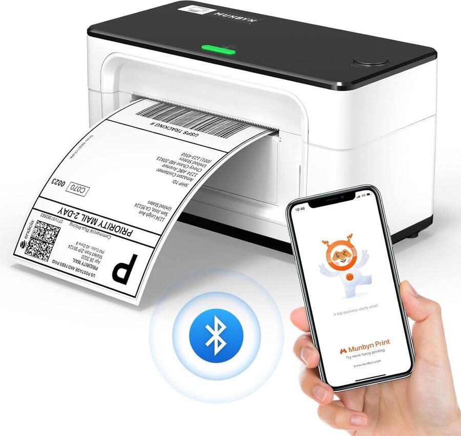 Bluetooth Labelprinter DHL 4XL Bluetooth Thermische Labelprinter Thermische compatibel met DHL UPS Amazon Ebay & Shopify one-click setup op pc en Mac