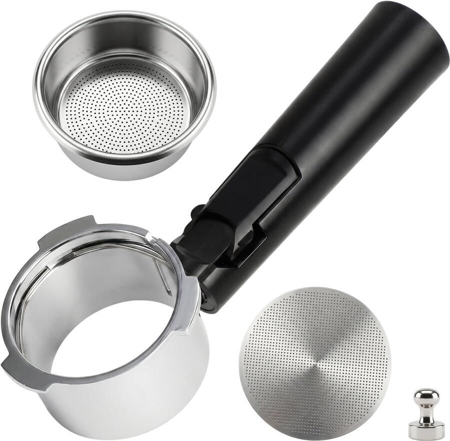 Bodemloze filterdrager 51 mm met 3 oren voor espresso machines inclusief Puck Screen en accessoires