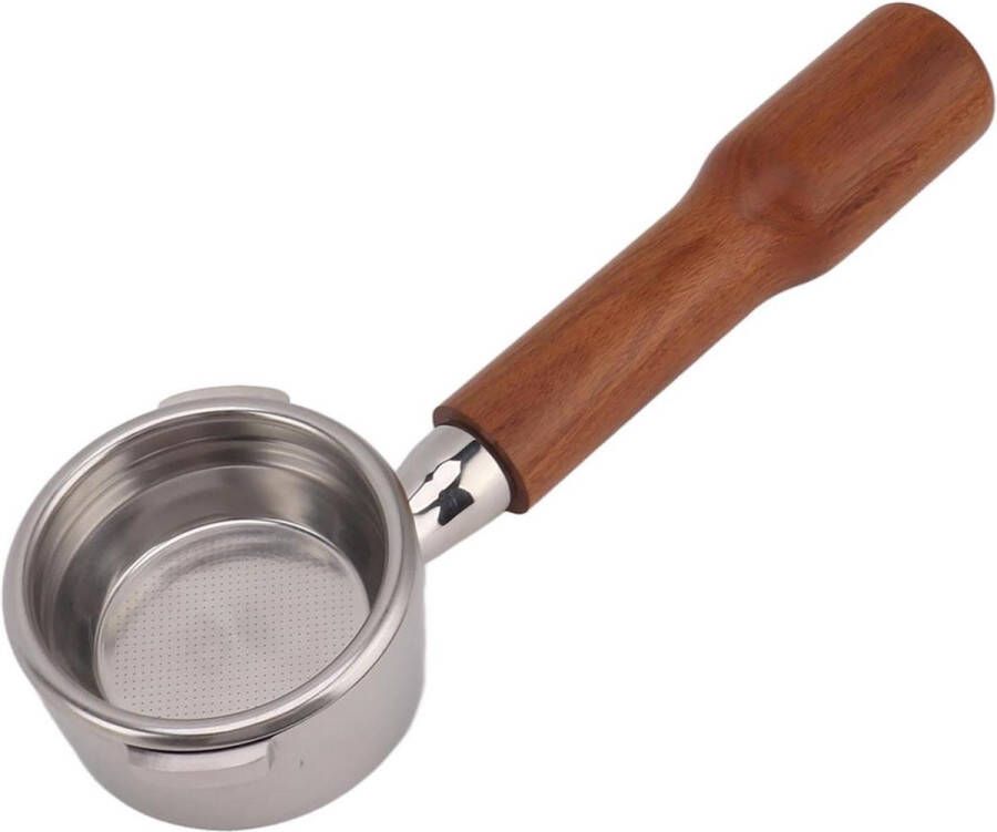 Bodemloze Portafilter 2 Oren Roestvrijstalen Naakte Portafilter Filtermand Houten Handvat Gaggia Classic Espresso Deluxe Evolution 58 Mm