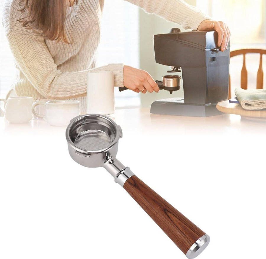 Bodemloze Portafilter 58 Mm 3 Oren Design Massief Houten Handvat Koffiemachines Een stijl sequoia Coffee Portafilter