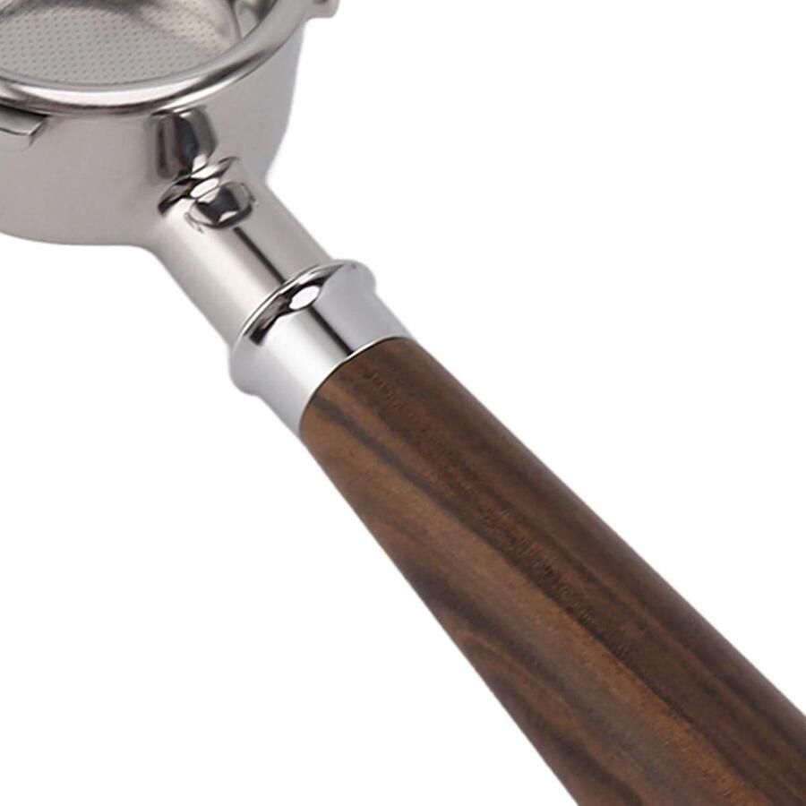 Bodemloze Portafilter 3 Oren Design Massief Houten Handvat Koffiemachines Zwarte Palissander