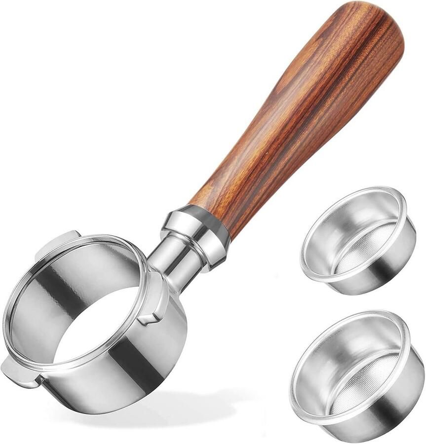 Bodemloze Portafilter 51 mm voor Espresso Inclusief Handvat en Zeef